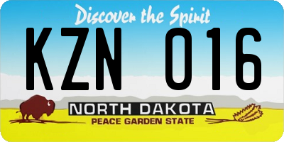 ND license plate KZN016