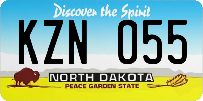 ND license plate KZN055