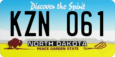 ND license plate KZN061