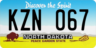 ND license plate KZN067