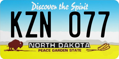ND license plate KZN077