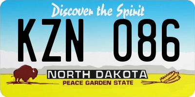 ND license plate KZN086