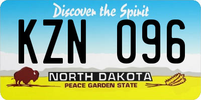 ND license plate KZN096