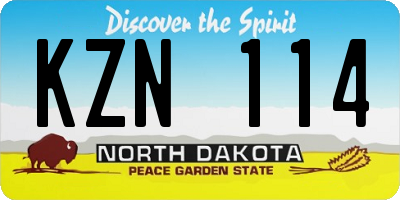 ND license plate KZN114