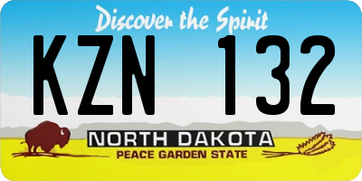 ND license plate KZN132