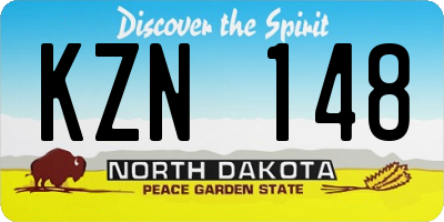 ND license plate KZN148