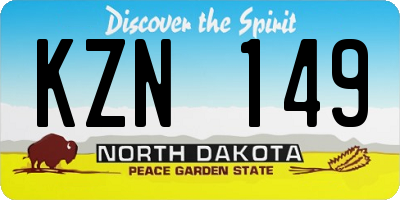 ND license plate KZN149