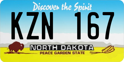 ND license plate KZN167