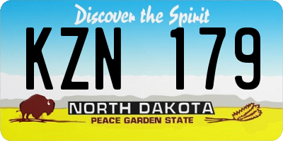 ND license plate KZN179