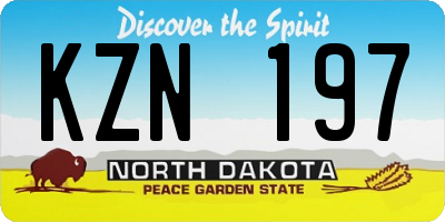 ND license plate KZN197