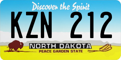 ND license plate KZN212