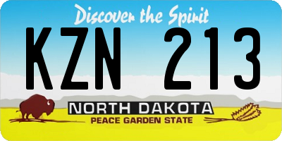 ND license plate KZN213