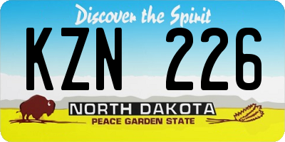 ND license plate KZN226