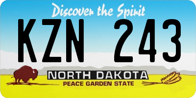 ND license plate KZN243