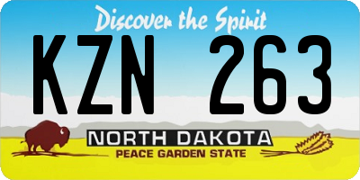 ND license plate KZN263