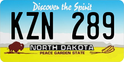 ND license plate KZN289