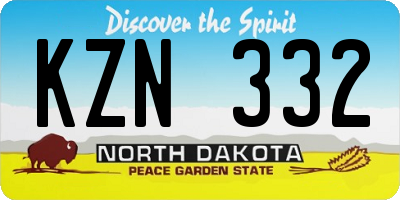ND license plate KZN332