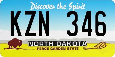 ND license plate KZN346