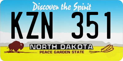 ND license plate KZN351
