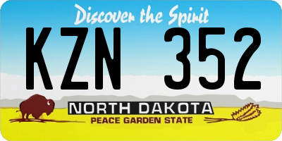 ND license plate KZN352