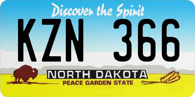 ND license plate KZN366
