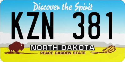 ND license plate KZN381