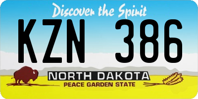 ND license plate KZN386