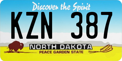 ND license plate KZN387