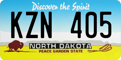 ND license plate KZN405