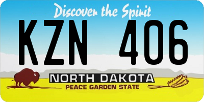 ND license plate KZN406