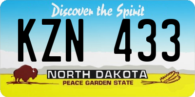 ND license plate KZN433