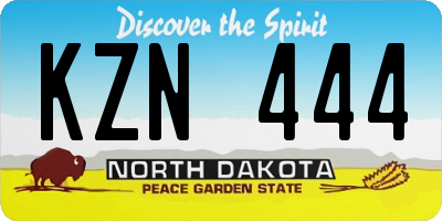 ND license plate KZN444