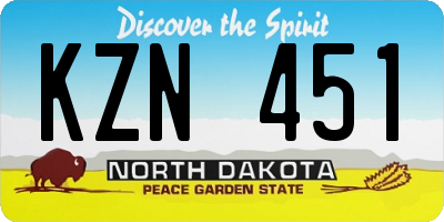 ND license plate KZN451