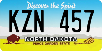ND license plate KZN457