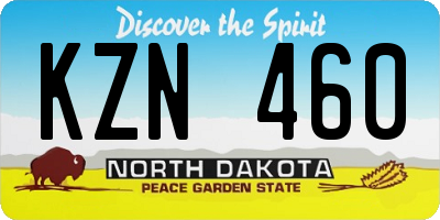 ND license plate KZN460
