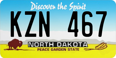 ND license plate KZN467