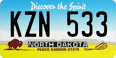 ND license plate KZN533