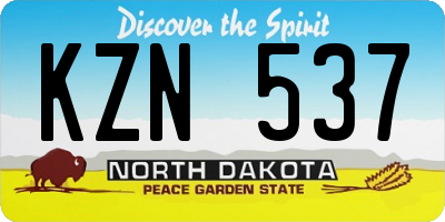 ND license plate KZN537
