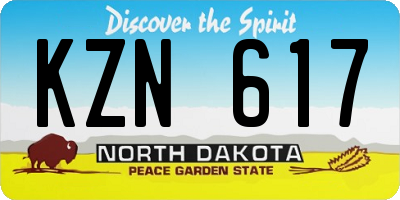 ND license plate KZN617