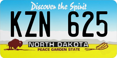 ND license plate KZN625