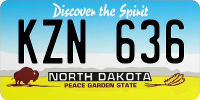 ND license plate KZN636