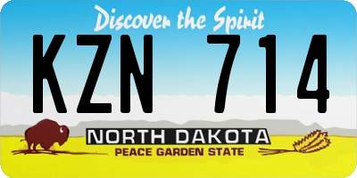 ND license plate KZN714