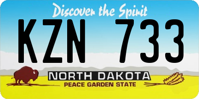 ND license plate KZN733