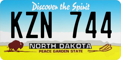 ND license plate KZN744