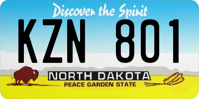 ND license plate KZN801