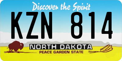 ND license plate KZN814