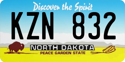 ND license plate KZN832