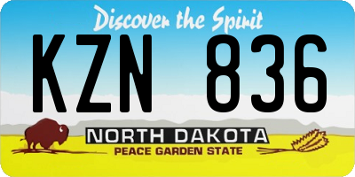 ND license plate KZN836