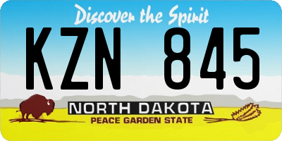 ND license plate KZN845