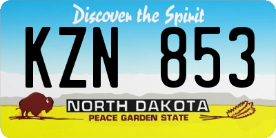 ND license plate KZN853